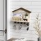 Key and Mail Holder for Wall, Wall Key Holder with Shelf, Home Key Holder for Wall, Wood Key Holder Wall Mount, Mail Organizer Wall Mounted, Entryway & Front Door Key Holder with 5 Hooks(White)